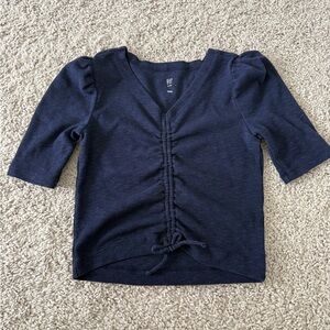 GAP Kids Navy V-Neck Ribbed Knit Top